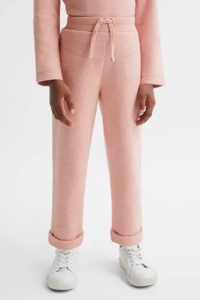 Reiss Kids' Valencia Rolled-hem Cotton-jersey Jogging Bottoms 4-13 Years In Apricot