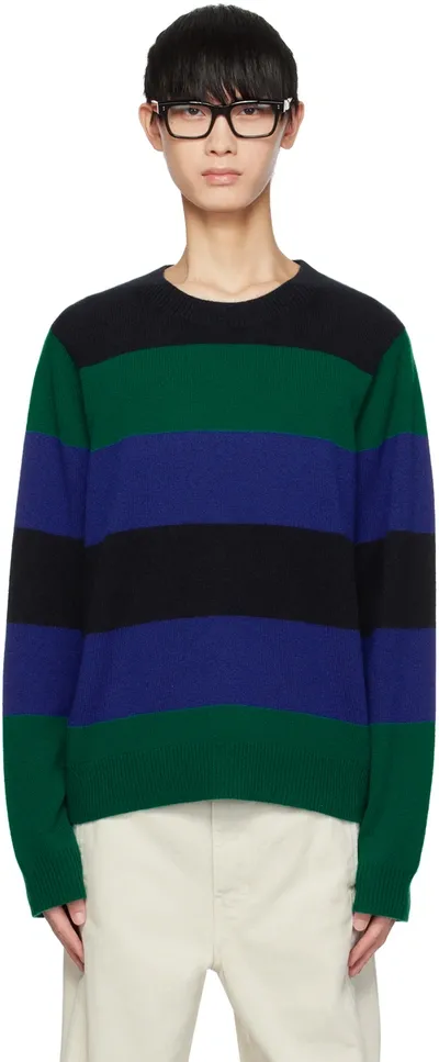 Guest In Residence Navy Stripe Sweater In Blue