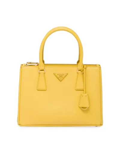 Prada Galleria Saffiano Leather Medium Bag In Yellow