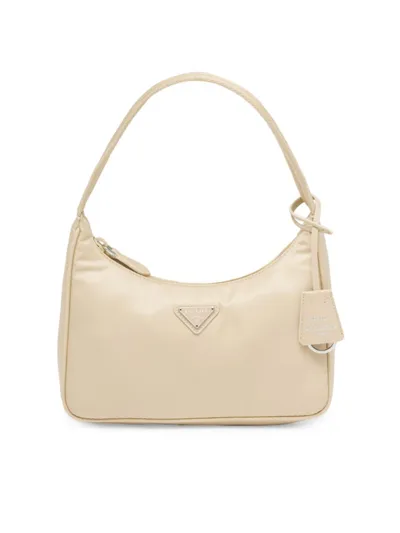 Prada Logo-plaque Mini Bag In Beige Khaki