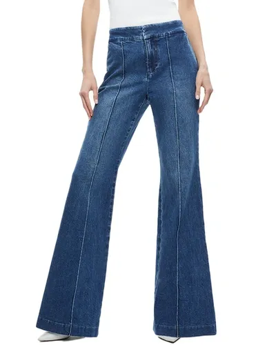 Alice And Olivia Dylan High Waist Wide Leg Jeans In Lovetrain In Love Train