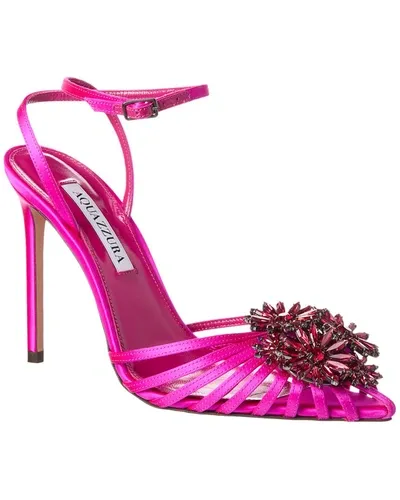 Aquazzura 105mm Crytal Margarita Satin Pumps In Pink