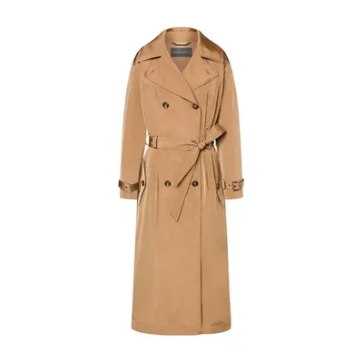 Alberta Ferretti Double-breasted Trench Coat In Marrone