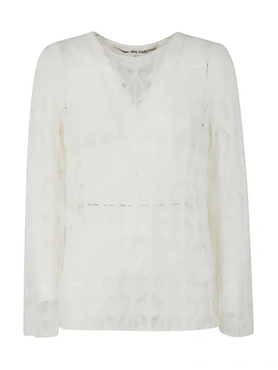 Comme Des Garçons Ladies Sweater In Off White