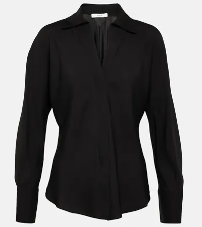 Vince Silk Georgette Blouse In Black