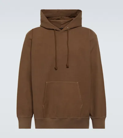 Auralee Oversized Cotton-blend Hoodie In Brown