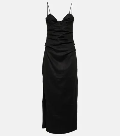 Sir Noemi Balconette Midi Dress In Black