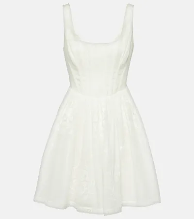 Zimmermann Alight Lace-trimmed Ramie Bustier Mini Dress In White