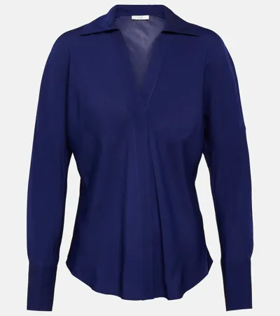 Vince Silk Georgette Shirt In Blue