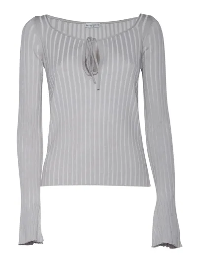 Ballantyne Ribbed Pullover In Gray