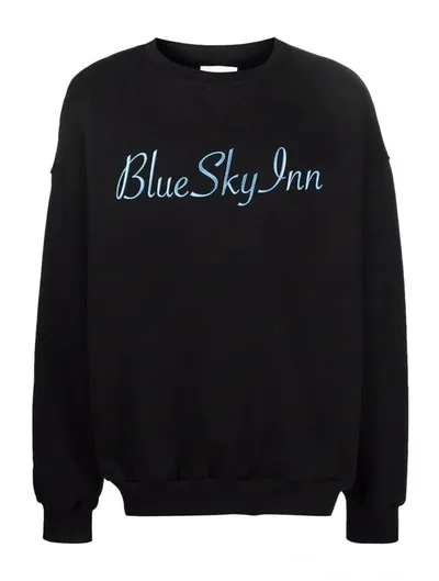 Blue Sky Inn Logo-embroidered Oversized Cotton-jersey Sweatshirt In Black