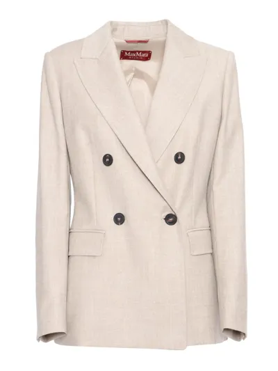 Max Mara Studio Double-breasted Jacket In White