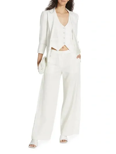 Twp Coop Contrast-stitch Wide-leg Twill Pants In Off White