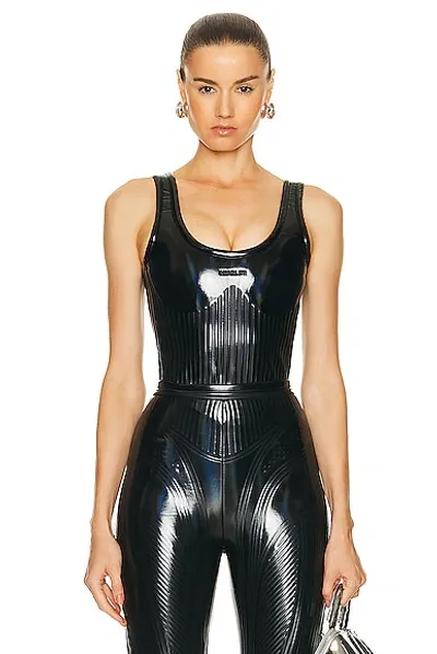 Mugler Tank Top Bodysuit In Black