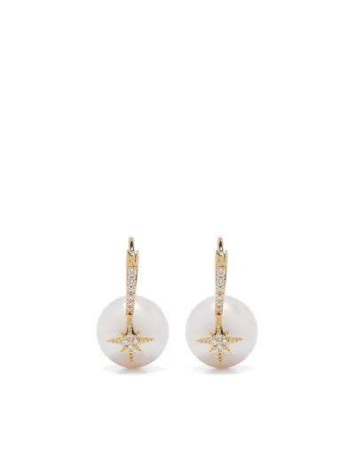 Sydney Evan 14k Gold Starburst Pearl Earrings In Neutrals