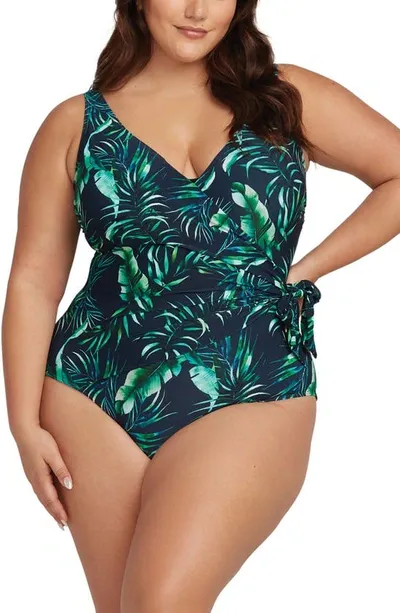 Artesands Palmspiration Hayes One-piece Swimsuit In Dark Navy