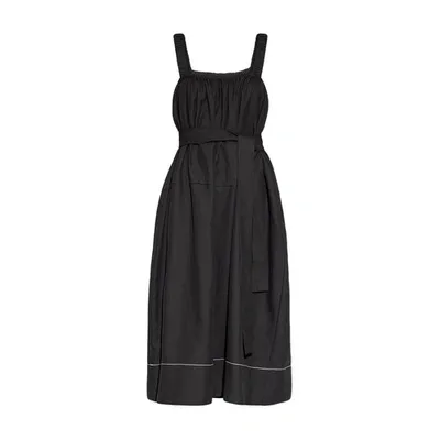 Proenza Schouler White Label Sleeveless Belted Flared Midi Dress In Black