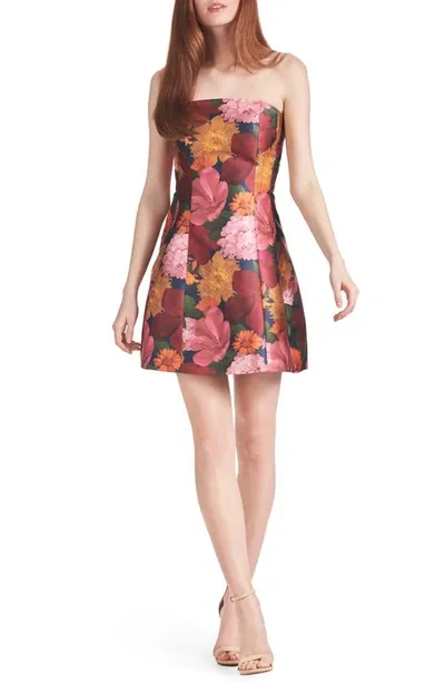 Sachin & Babi Alanna Floral Strapless Cocktail Minidress In Bella Bouquet