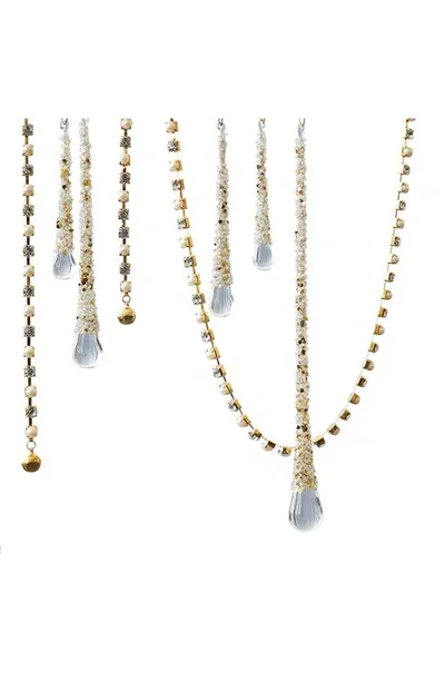 Balsam Hill Crystal & Imitation Pearl Bead Garland In Gold