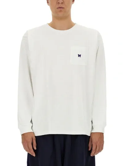 Needles White Crewneck Long Sleeve T-shirt