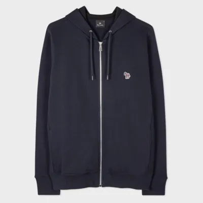 Paul Smith Mens Reg Fit Zip Hoody Zebra In Blues