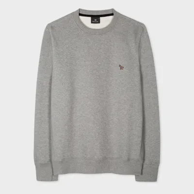 Paul Smith Mens Reg Fit Sweatshirt Zebra In Grey Marl