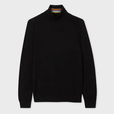 Paul Smith Merino Wool Rollneck Sweater In Black