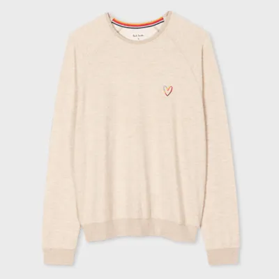 Paul Smith Women's Oatmeal 'swirl' Heart Sweatshirt Brown In Browns