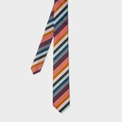 Paul Smith Diagonal-stripe Silk Tie In Artist Stripe