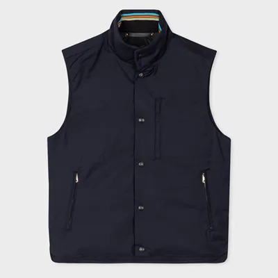 Paul Smith Wool Down Gilet In Navy