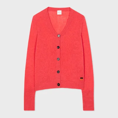 Paul Smith Cashmere Knitted Cardigan In Pink