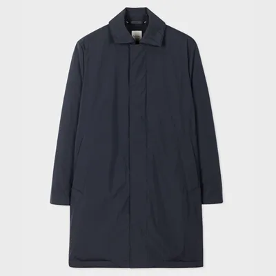 Paul Smith Twill Car Coat In Navy