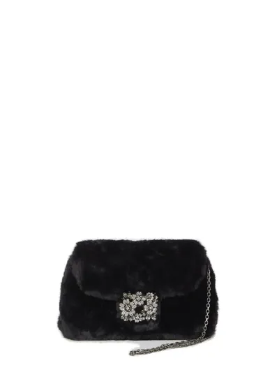 Roger Vivier Embellished Chain In Black