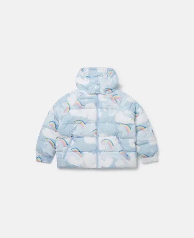 Stella Mccartney Kids' Printed Puffer Jacket In Blue