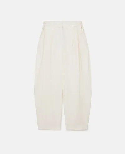 Stella Mccartney Pleated Wide Leg Trousers In Cream