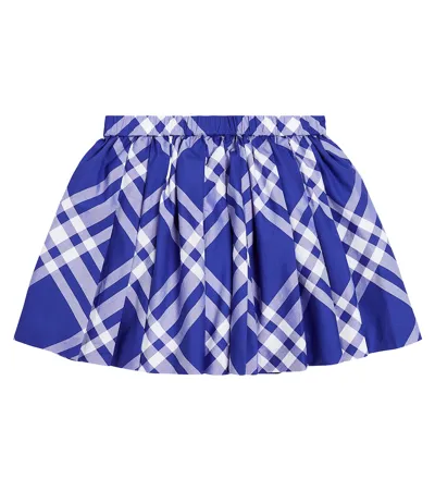 Burberry Kids'  Childrens Check Cotton Pleated Skirt In Knight