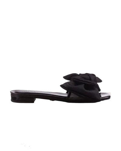 Atana Bow Slide Black Patent