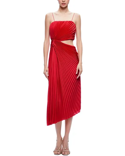 Alice And Olivia Alice + Olivia Fayeth Asymmetrical Dress In Chili Pepper