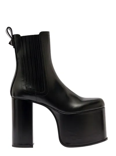 Valentino Garavani Club Platform 125mm Boots In Black