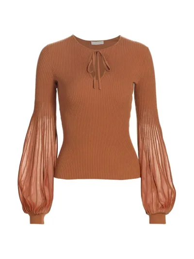 Ulla Johnson Women's Lenora Balloon-sleeve Rib-knit Sweater In Saffron