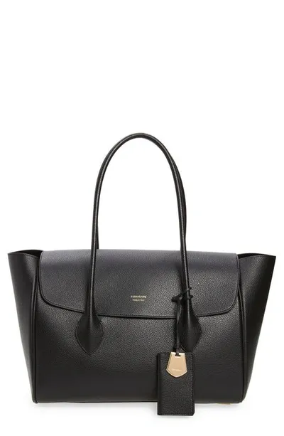 Ferragamo Firenze Flap Tote In Nero