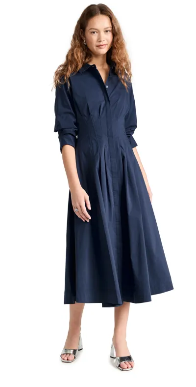 Simkhai Jazz Pintuck Midi Dress In Midnight