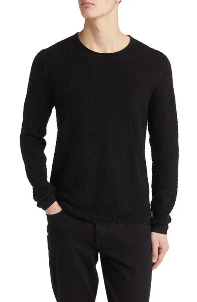 John Varvatos Riley Textured Knit Shirt In Black