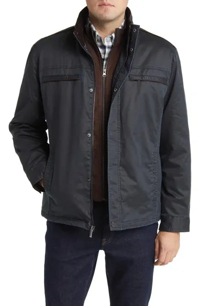 Johnston & Murphy Anitque Quilted Jacket In Navy