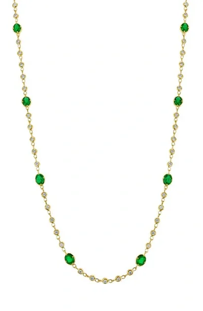 Bony Levy El Mar Station Emerald & Diamond Necklace In 18k Yellow Gold