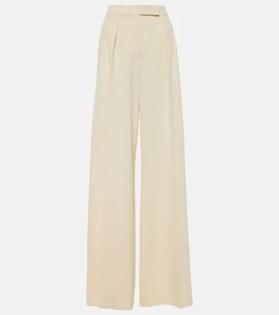 Max Mara Karub High-rise Wide-leg Wool Pants In Beige