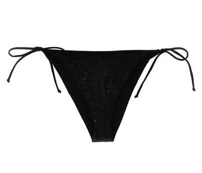 Mc2 Saint Barth Croca Bikini Bottoms In Black