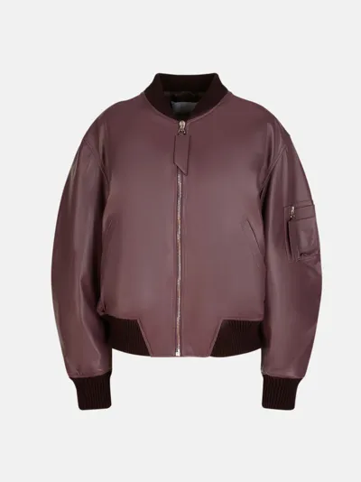 Attico Mauve Leather Bomber Jacket