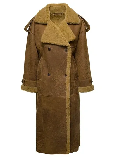 Salvatore Santoro Oversize Curly Merinos Sheepskin Shearling In Brown