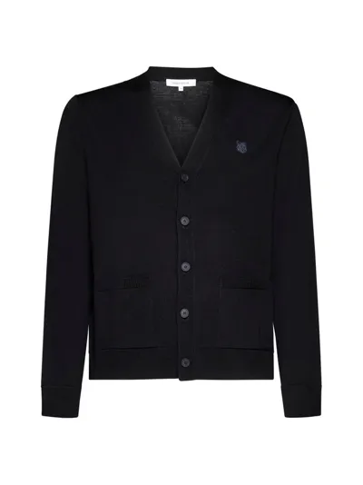 Maison Kitsuné Black Wool Cardigan